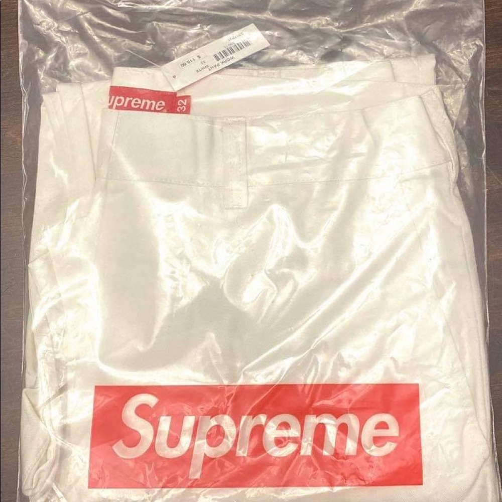 Supreme work pants white